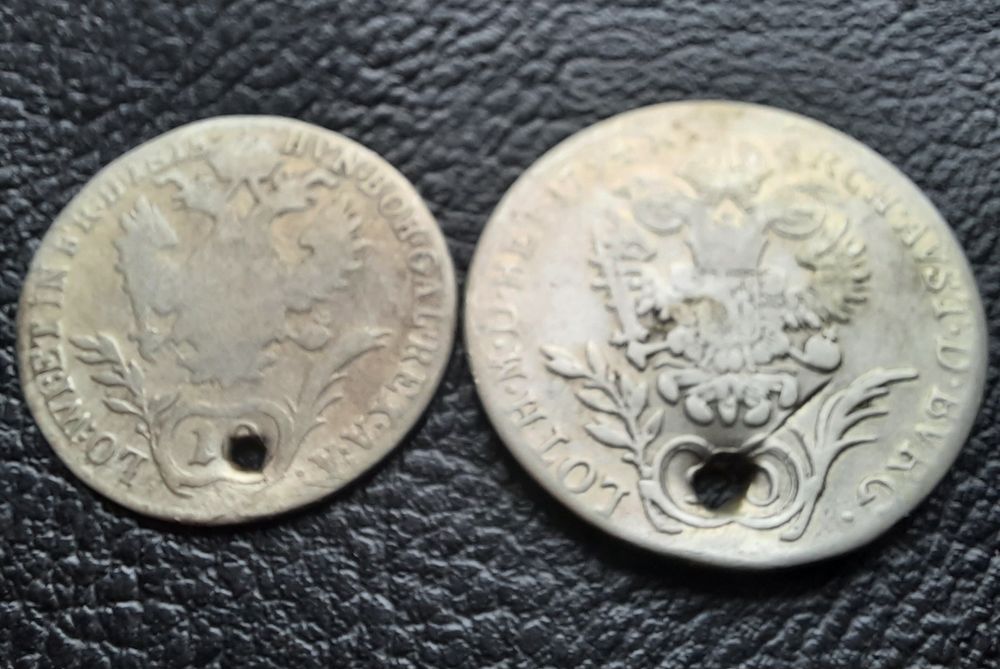 Стара сребърна монета/и 10 кройцера 1815 г. и 20 кройцера 1794 г. Авст