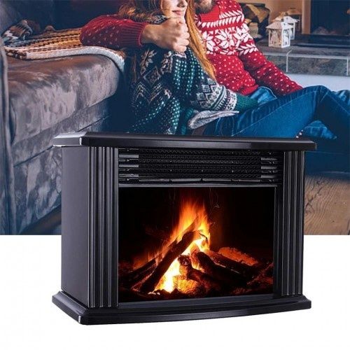 Мини електрическа камина 1000 W с естествен пламък BLACK FRIDAY -20%