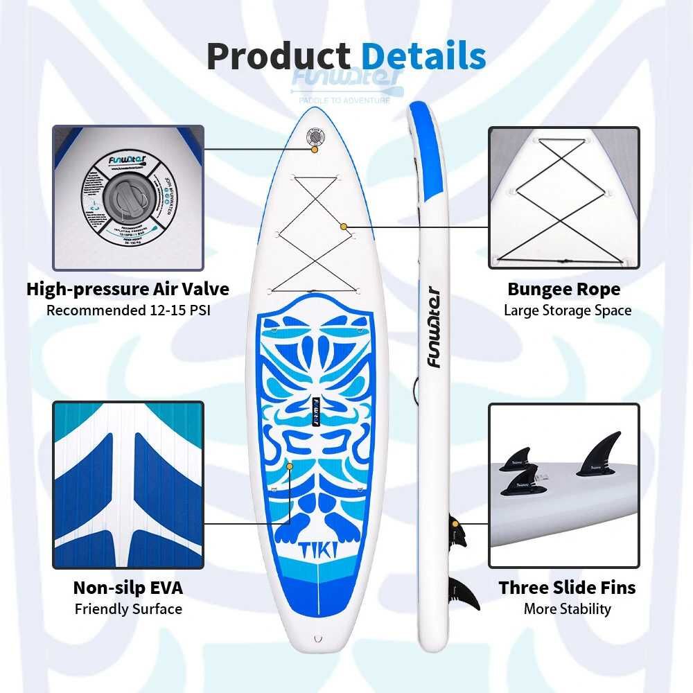 Надуваем падълборд FunWater TIKI Spirit 2025 Paddle Board SUP