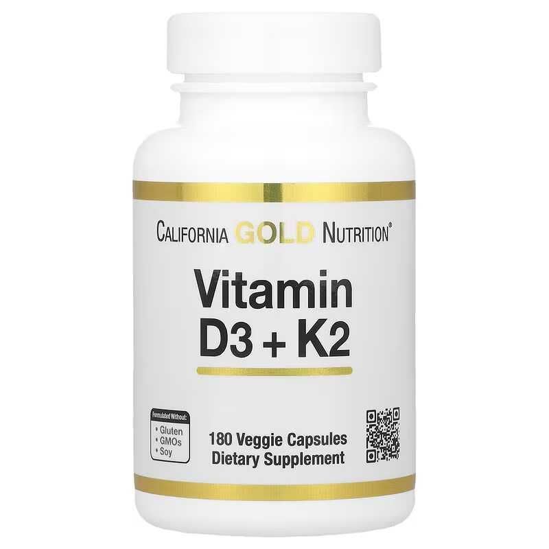 California Gold витамины D3 и K2 Д2 и К2 60 и 180 капсул