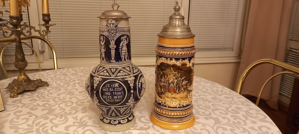 Vintage. Нови. Великолепна кана 1,5 л. и Рисувана халба 1 л.