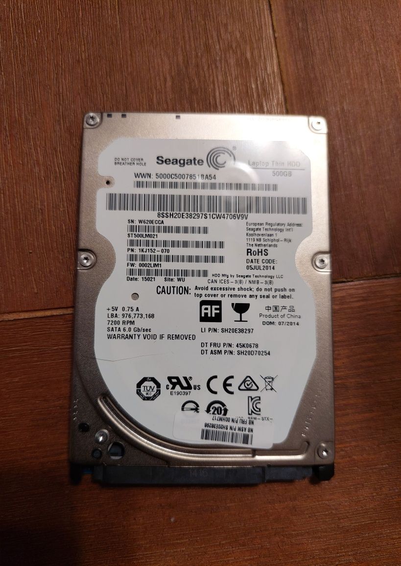 Hard Disk Laptop Seagate THIN ST500LM021, 500GB, 7200rpm, 32MB, SATA 3