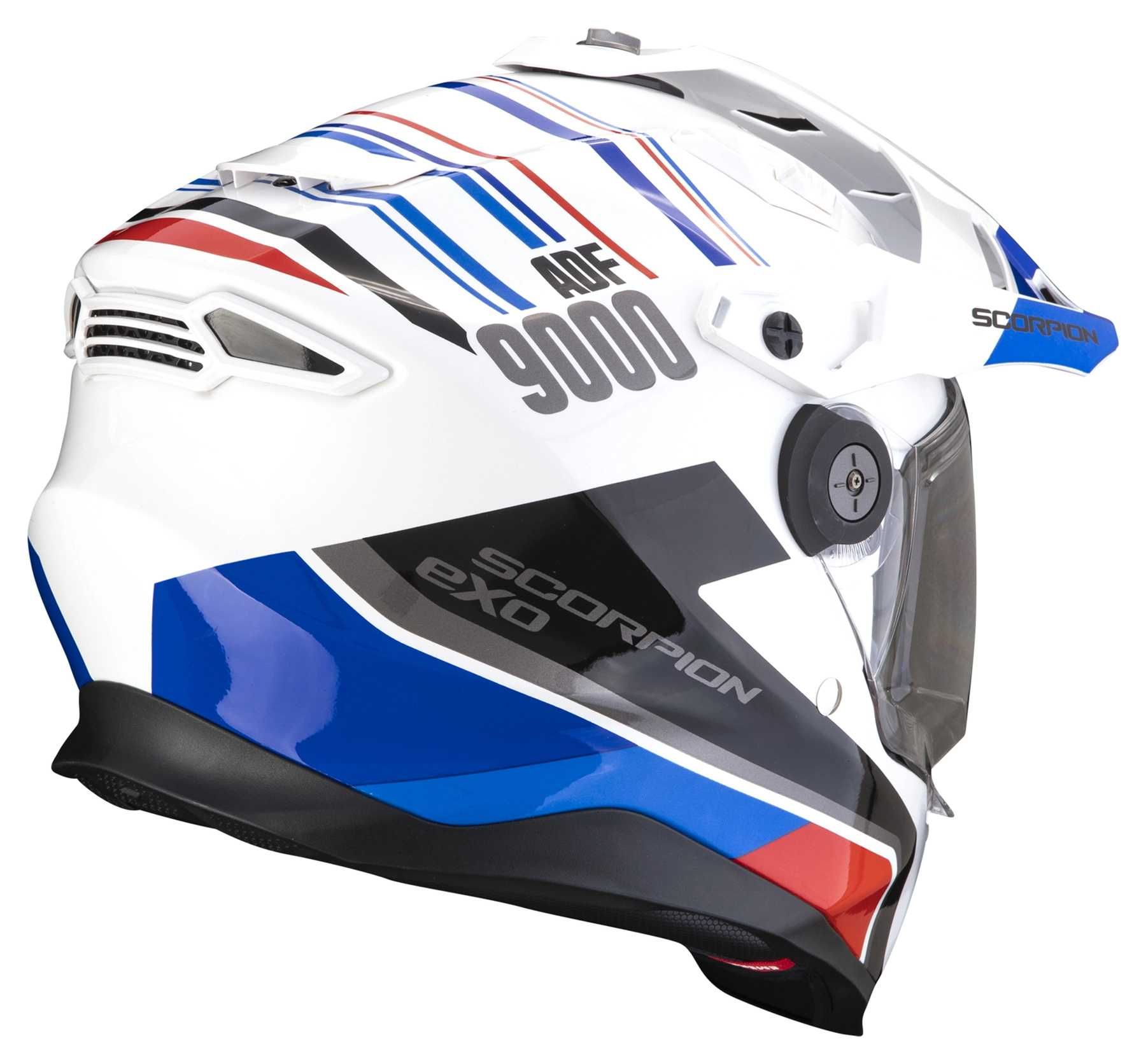 Ендуро Каска SCORPION ADF-9000 AIR DESERT White-Blue-Red