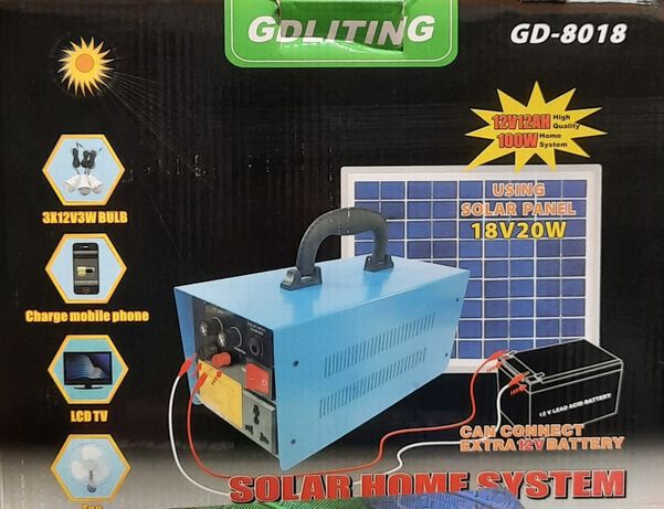 Sistem voltaic Gdlite GD-8018 3 becuri si invertor 220V 100W 2xusb