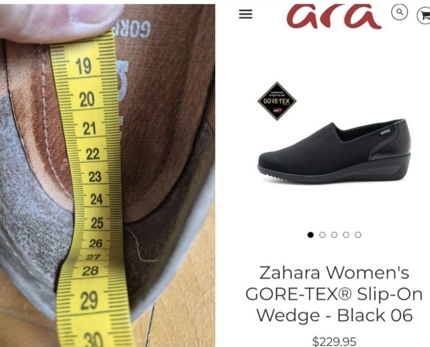 Mocasini Slip-On, Ara, Piele naturală cu Gore-Tex - 38,5