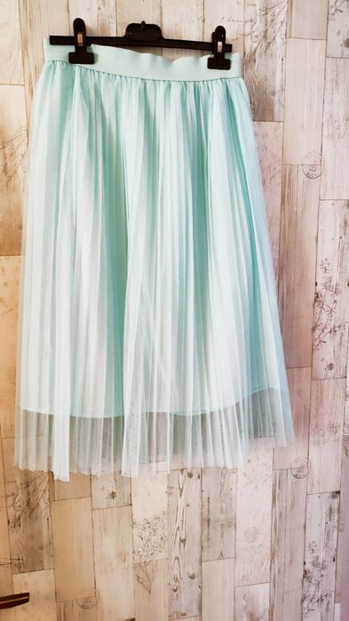 Fustă din tul cu talie înaltă - verde mentă
