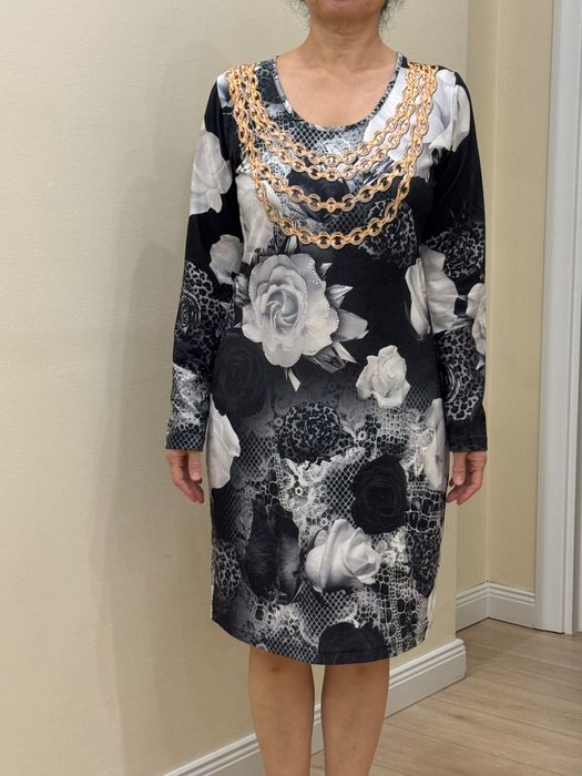 Платье черно серый винтаж