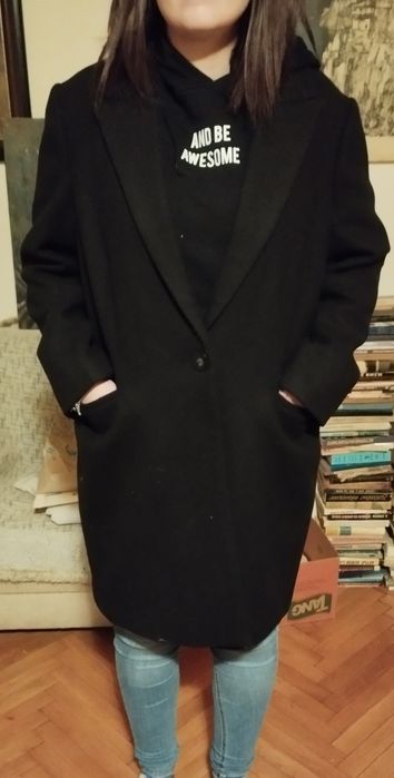 Черно дамско палто MNG, Violeta. Черни палта  Zarа