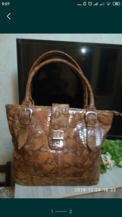 Сумка из натуральной кожи питона