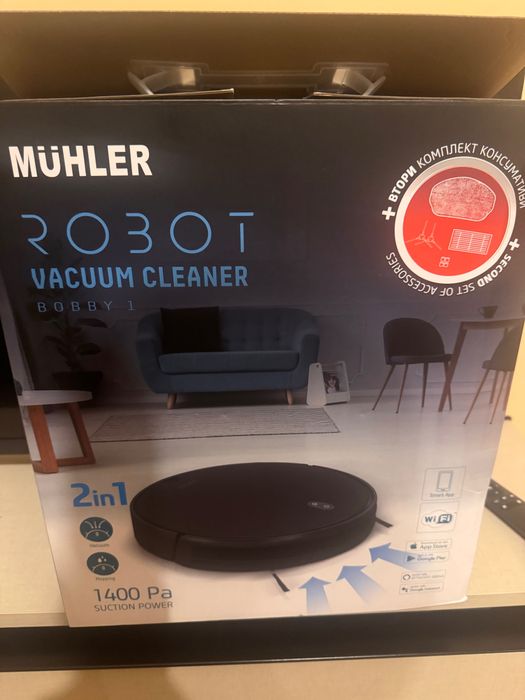 MÜHLER Bobby 1 – Робот прахосмукачка 2-в-1 (почти нова)