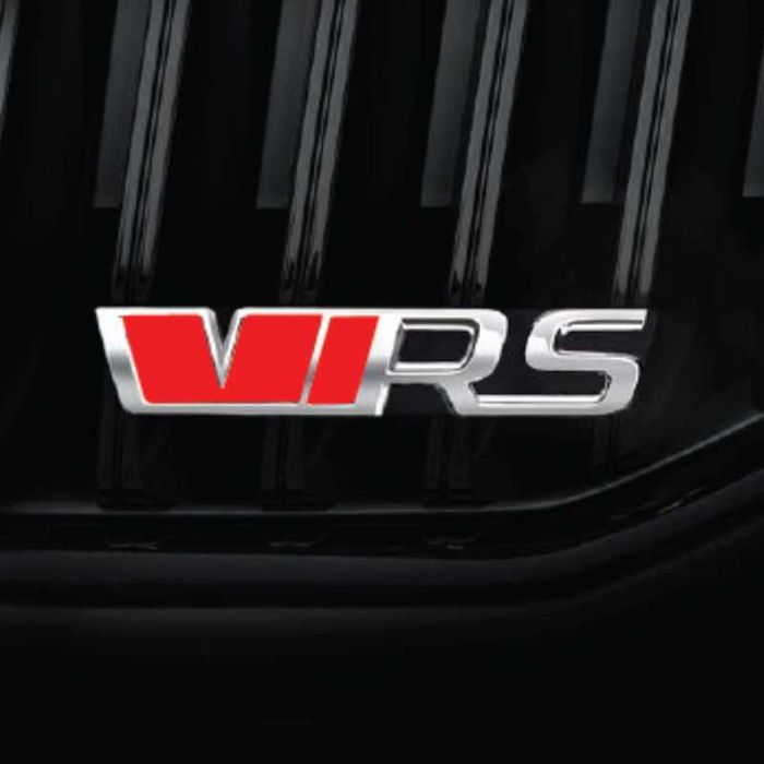 Emblema VRS grila fata sau spate Skoda, Negru, Chrom, Rosu