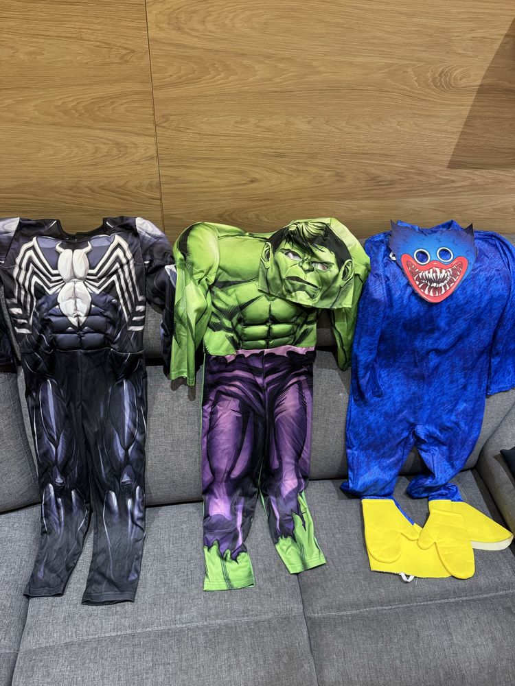 Детски костюми Venom, Hulk, Huggy Wuggy 116 см