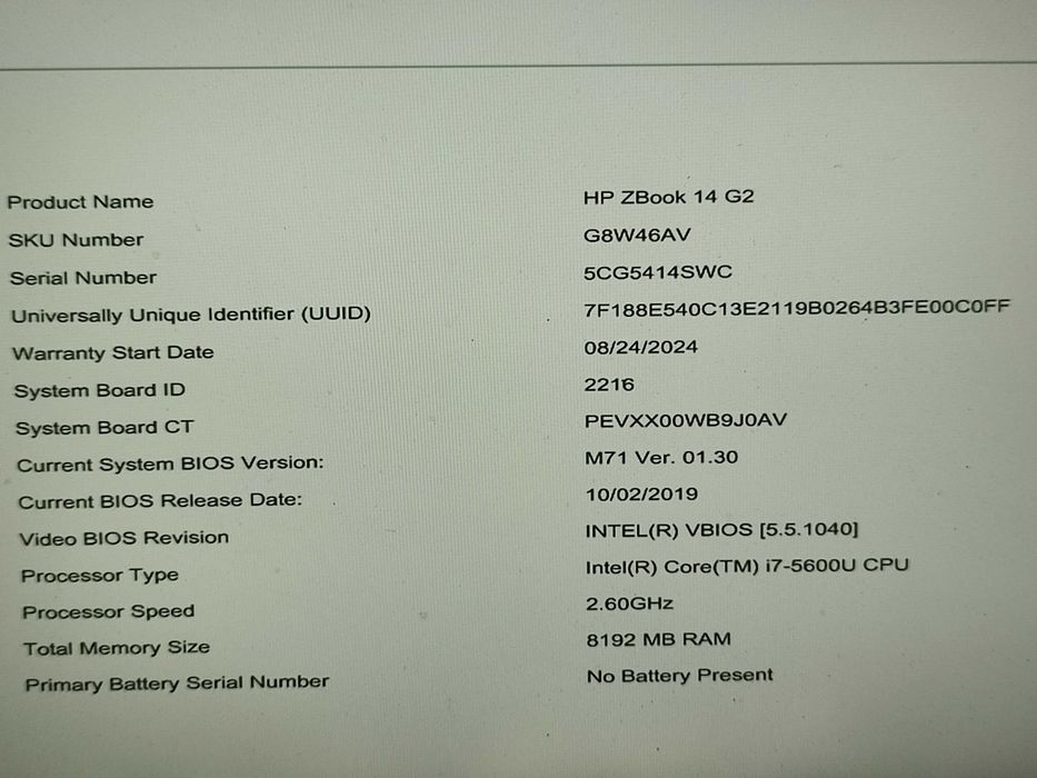 Dezmembrez sau vand intreg statie de lucru HP ZBOOK 14G2 peocesor i7