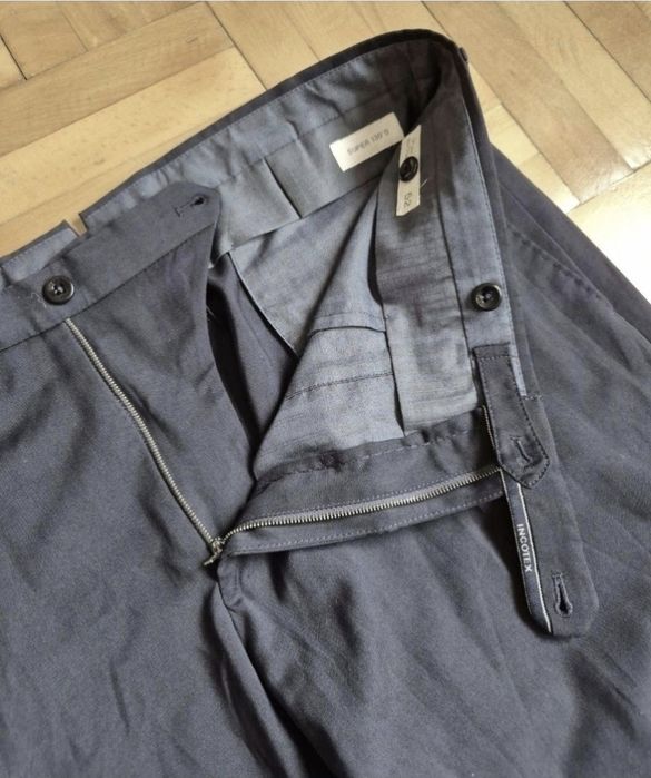 Pantaloni Incotex din Lână Super 120's, Bleumarin - 52