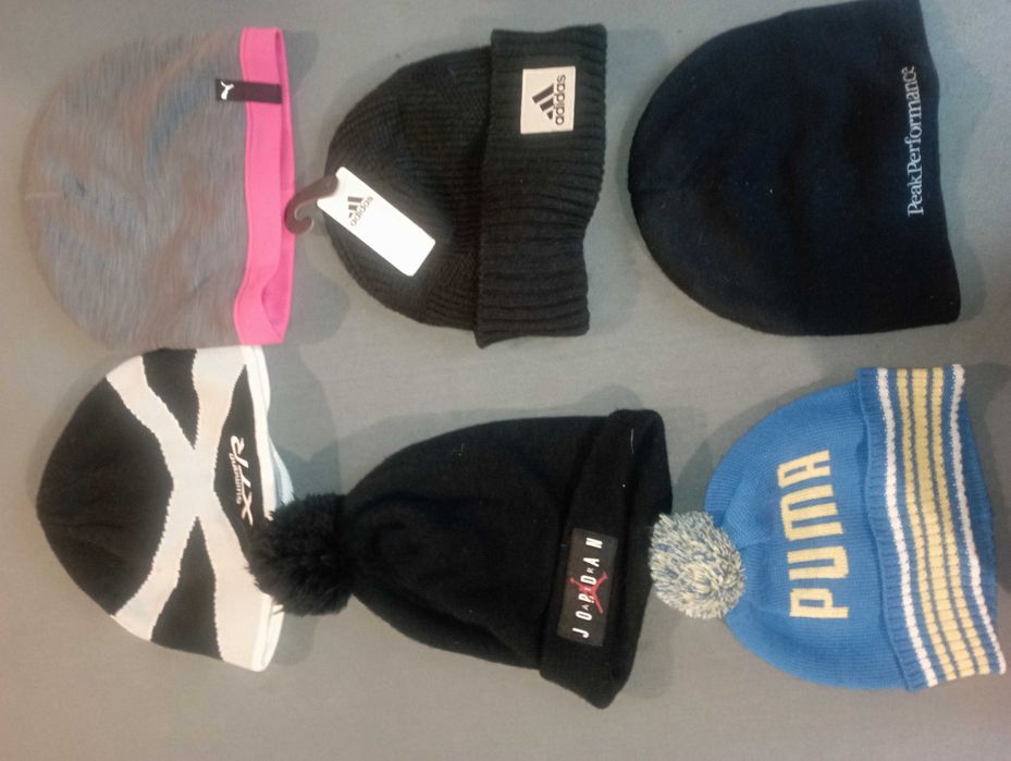 шапки зимни nort face mammut puma adudas nike adidas milan barca under