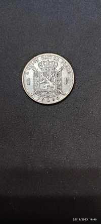 Moneda argint 1 Franc, BELGIA, 1886