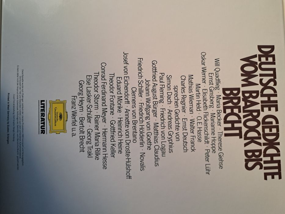 Приказки на немски език от барок до Брехт, грамофонна плоча