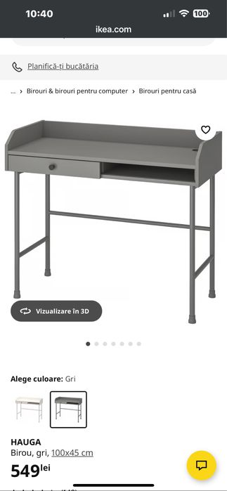 Birou Hauga Ikea gri