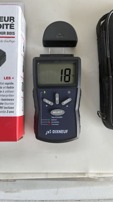 Senzor umiditate lemn si termometru , afisaj mare cu lumina