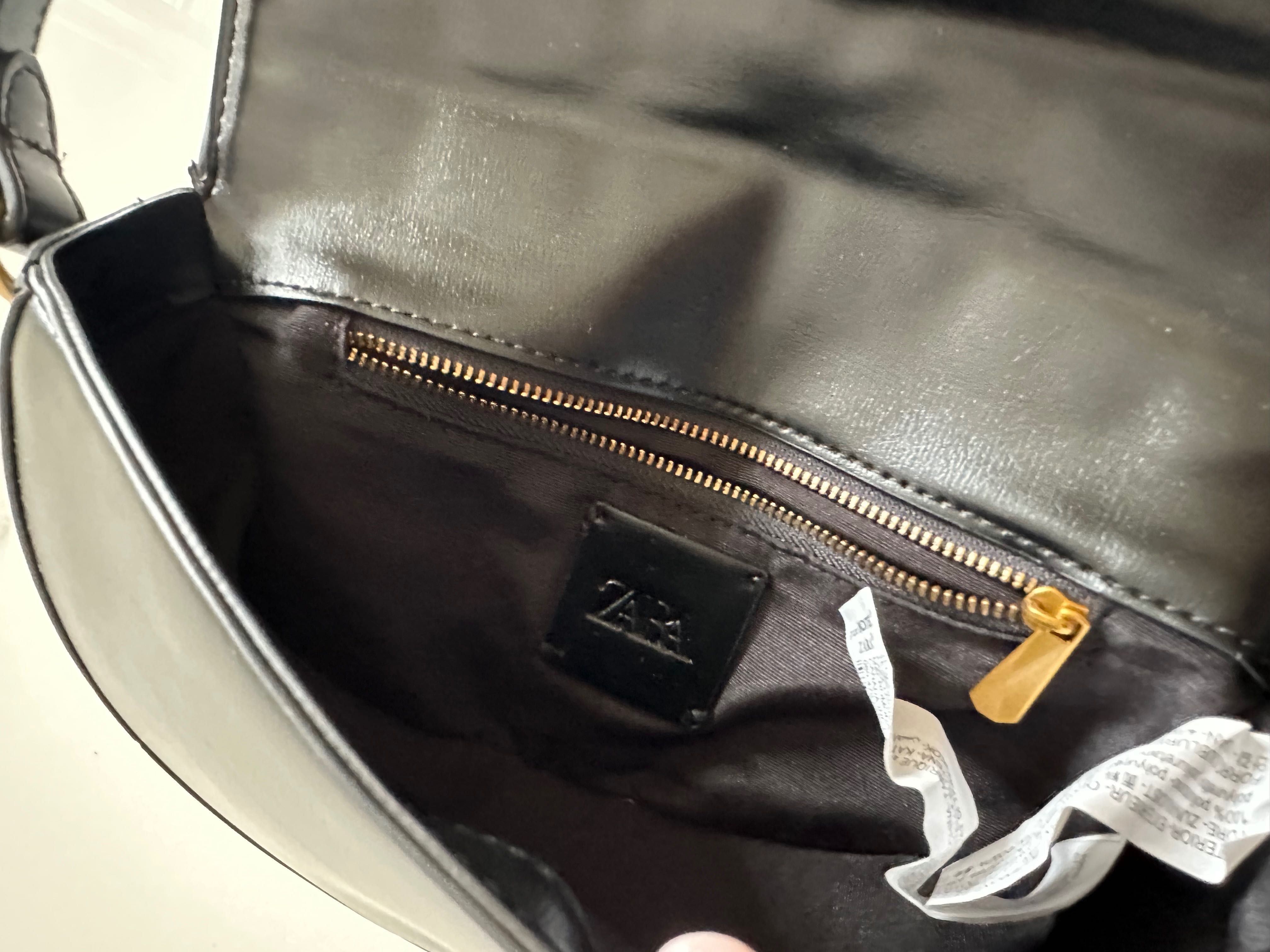 Черна чанта ZARA с дълга дръжка