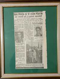 Ziar Mota si Vasile Marin moarte in Spania 1937