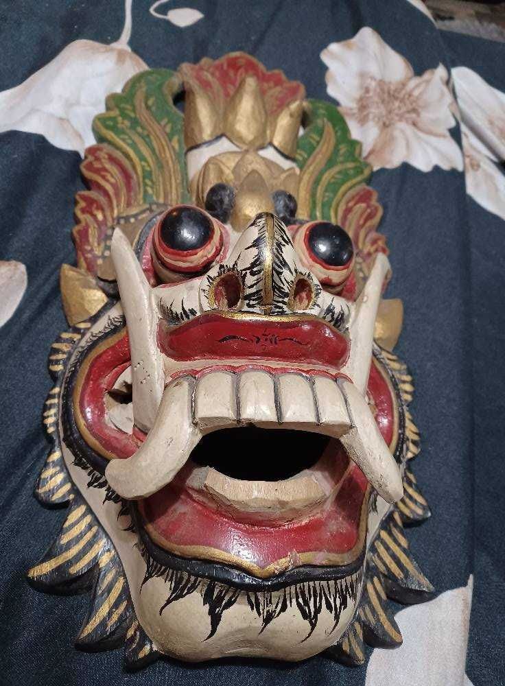 Masca vintage din lemn-Demonul Rangda din Bali