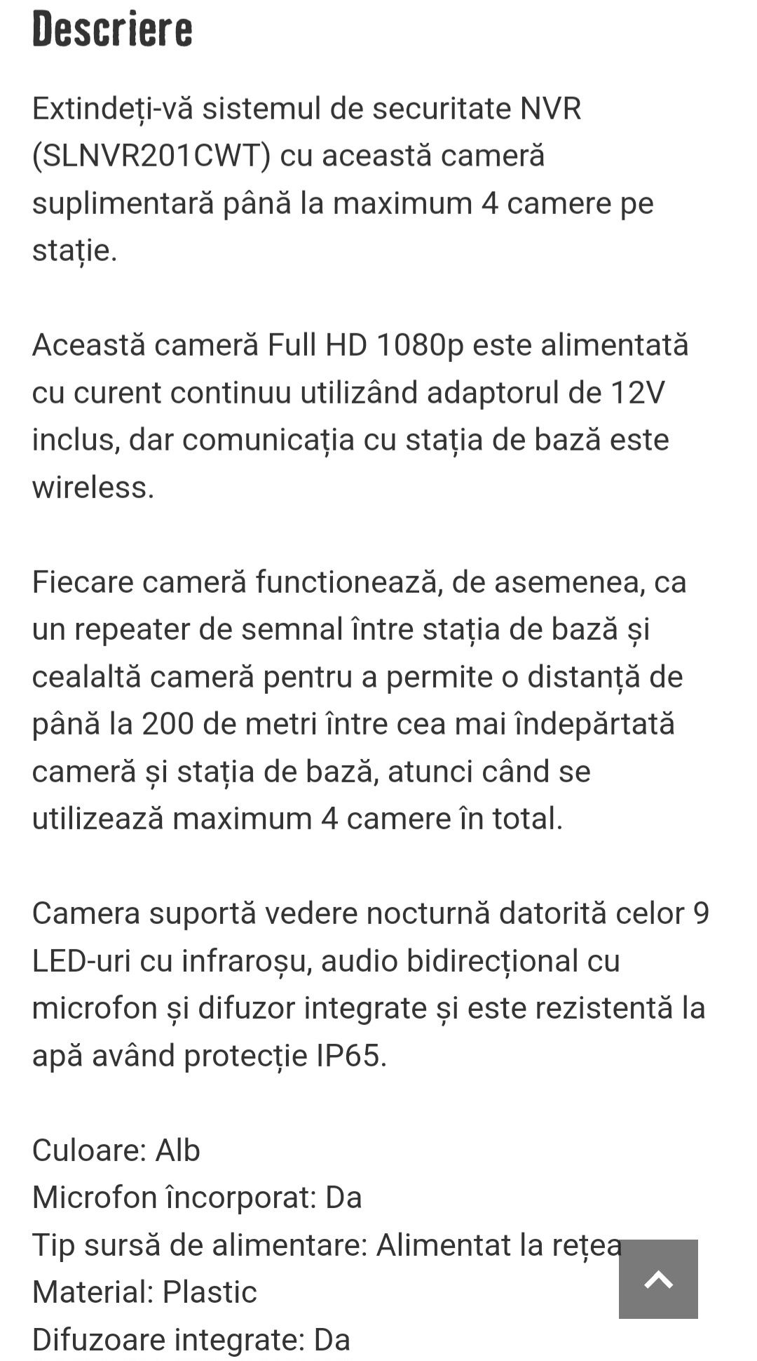 Camera video suplimentară Nedis WI-FI. Produsul este nou!!