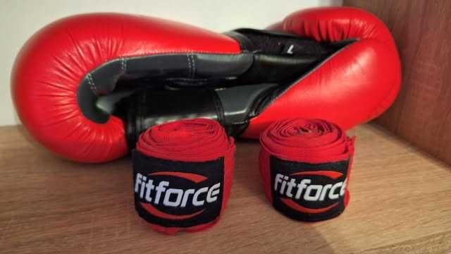 Mănușile de box Fitforce PATROL cu Fitforce WRAPS-S-450
