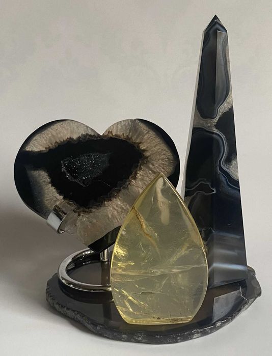 Decor Cristale - Citrin&Agat Negru - Set cristale