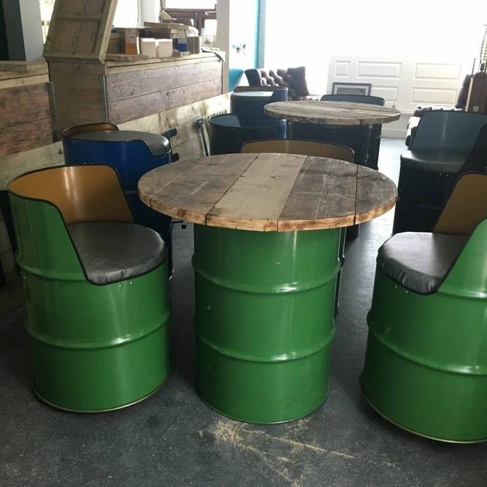 Уникальная мебель из металлических бочек – стиль, прочность.