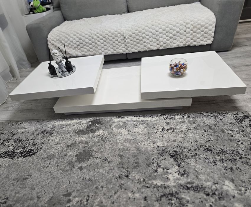 Masa cafea Alb lucios