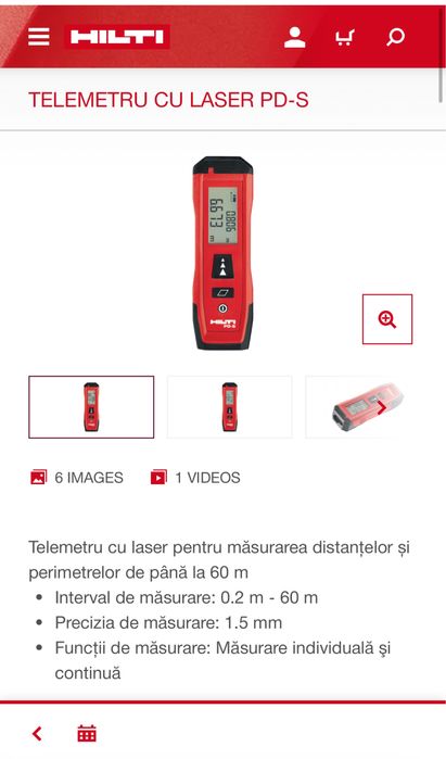 Telemetru cu laser  Hilti PD-S