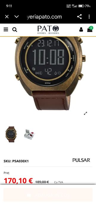 Ceas Pulsar sport cu cuart.