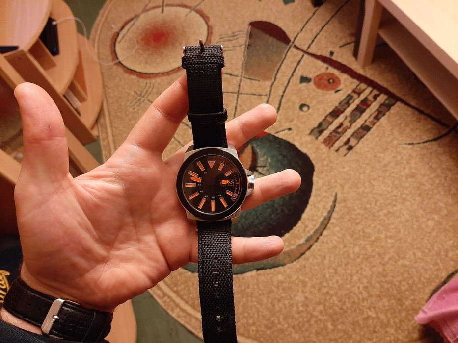 Ceas barbatesc Hugo Boss negru + portocaliu