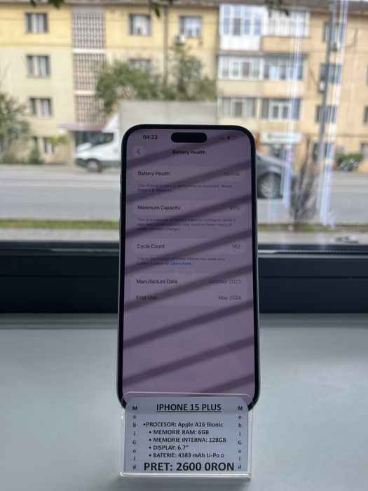 Iphone 15 Plus 128GB 87% Produs in Stare Impecabila