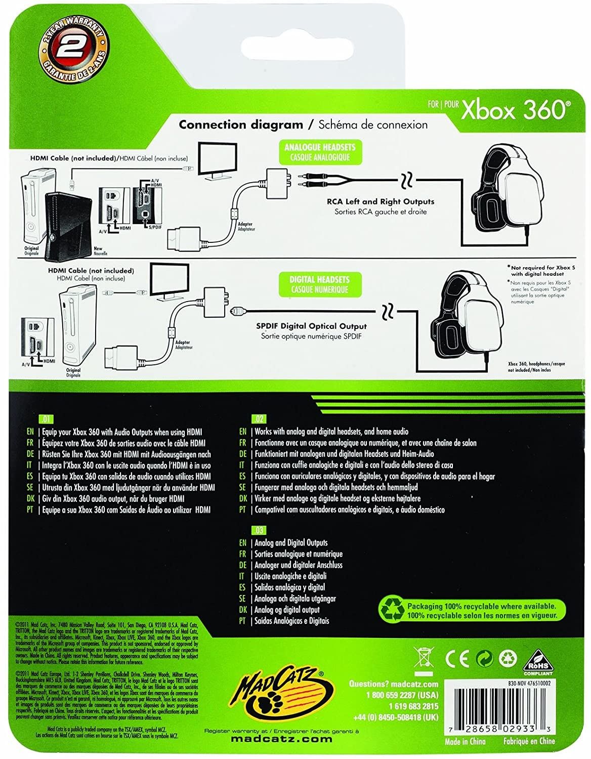 Adaptor pentru casti Mad Catz Xbox 360 HDMI and Analog AV