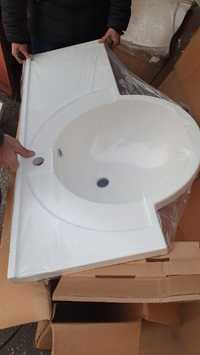Керамична мивка с плот за баня