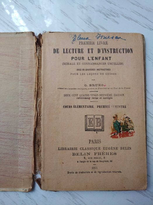 Carte veche în limba franceză 1921