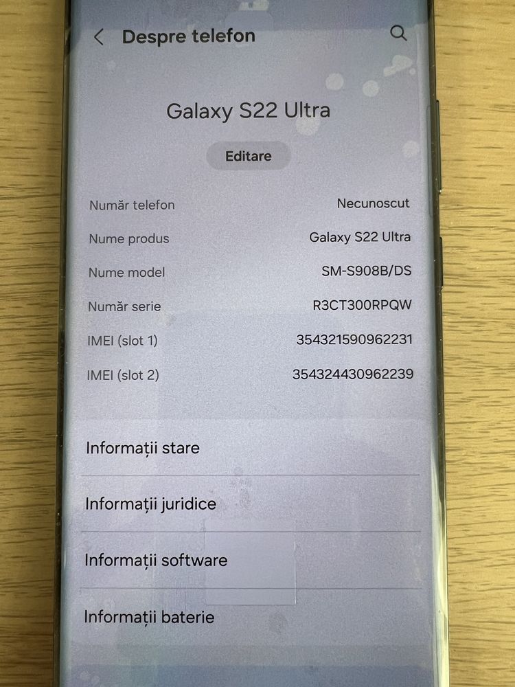 Telefon Samsung Galaxy S22 Ultra, NOU