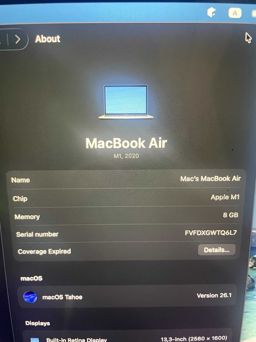 MacBook Air M1 8/256 full karobka