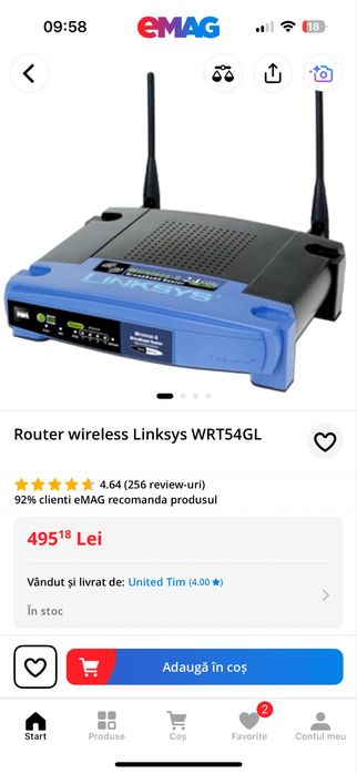 Router Wireless Linksys WRT54GL