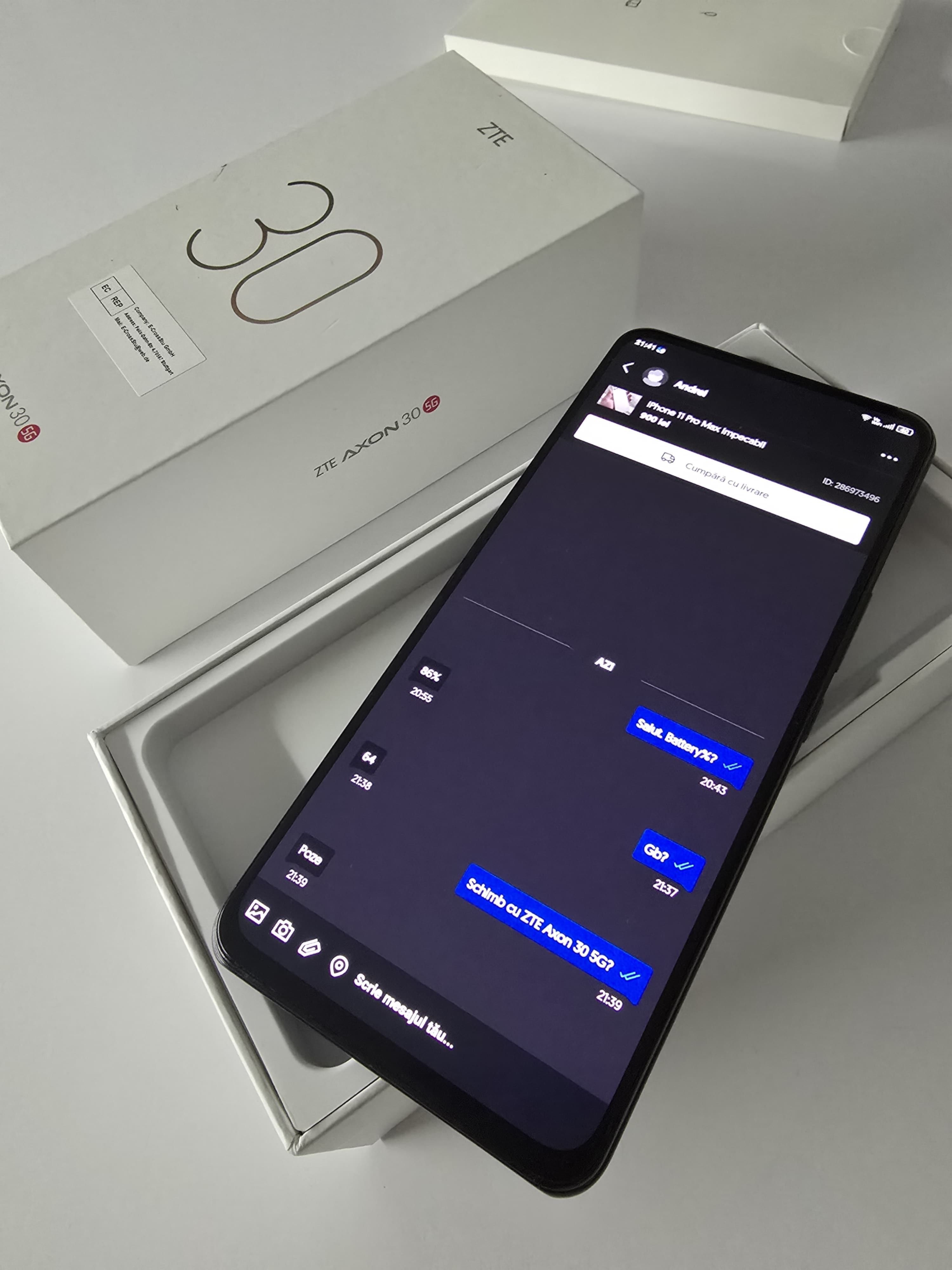 ZTE AXON 30 5G, 128GB, 8GB RAM, 120 hz 6.9 inch amoled