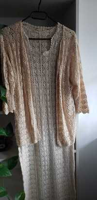 Rochie din macrame cu cardigan