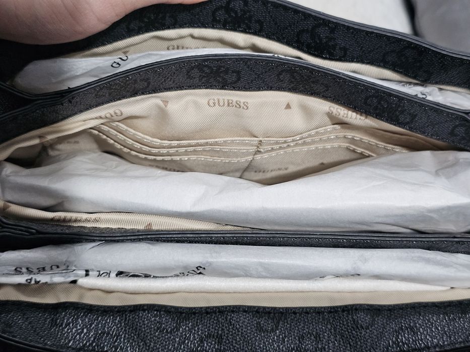 Geanta GUESS Noelle Convertible X Women's Anthracite Crossbody Bag