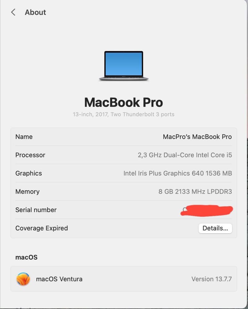 Macbook pro 2017