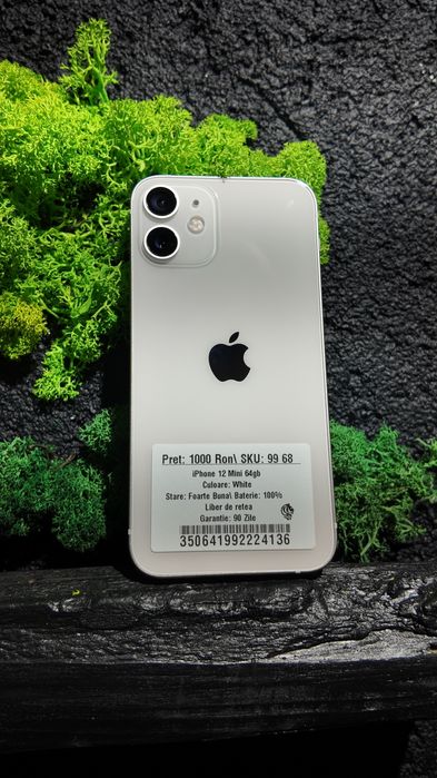 iPhone 12 Mini 64gb White Neverlocked Bat 100%/Fact+Garantie
