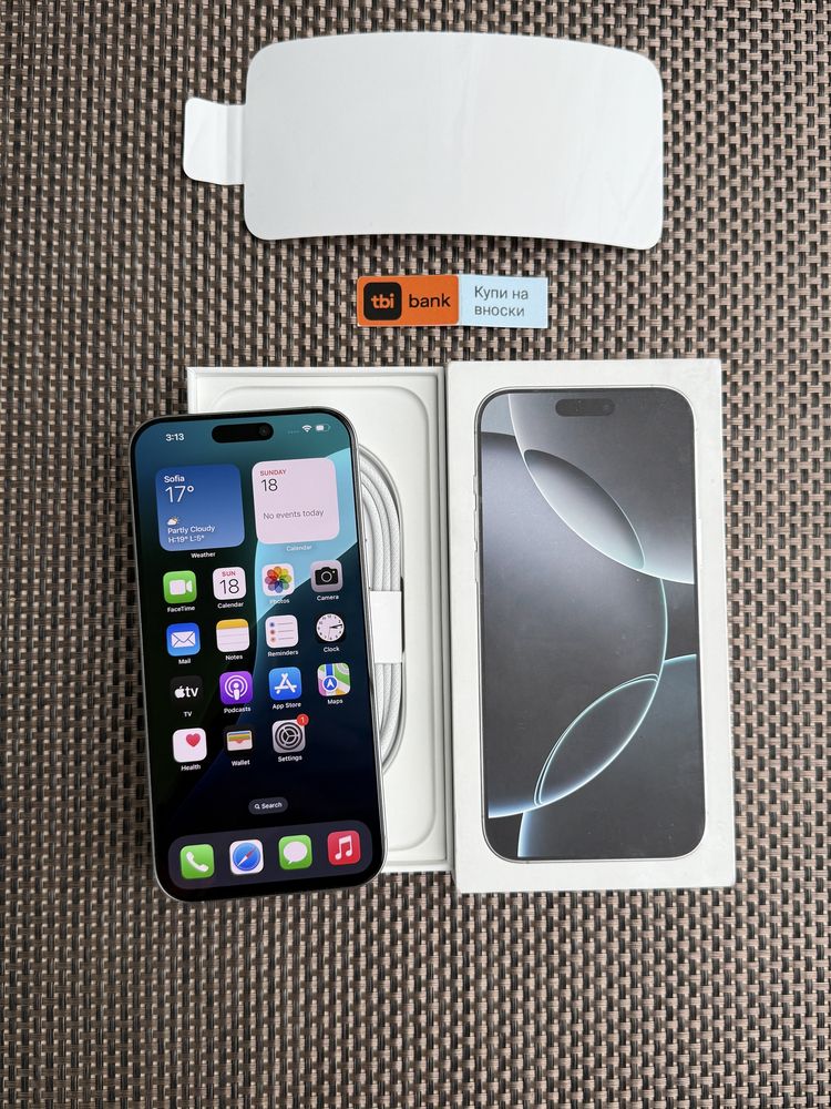 НОВ!1Tb *ЛИЗИНГ* iPhone 16 Pro Max White Titanium 1000Gb Айфон гаранци
