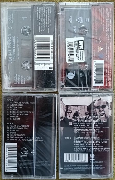 Nirvana , Metallica , Lennon , Maroon 5 , casete sigilate cu muzică