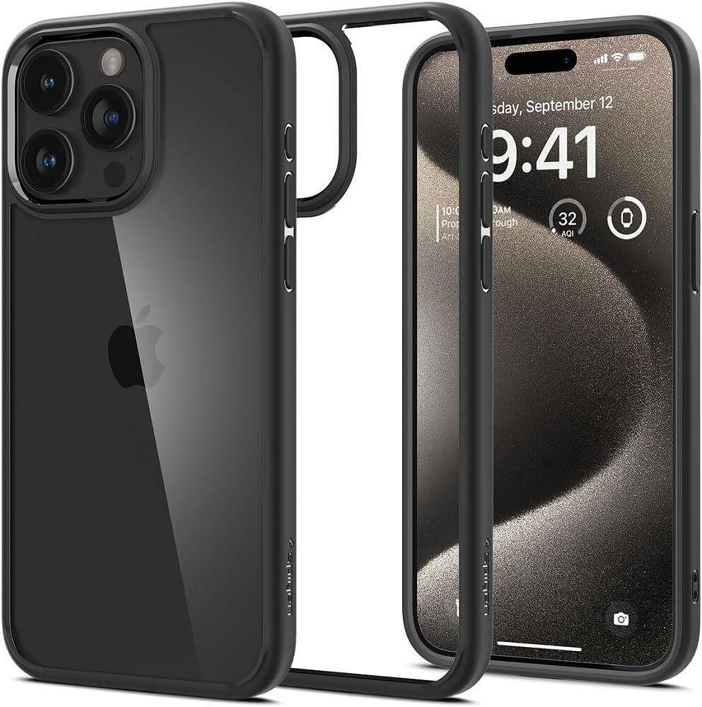 Кейс spigen ultra hybrid за iphone 15 pro matte black