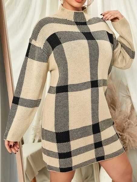 Елегантна туника рокля, Есенно - зимна рокля, Топла рокля